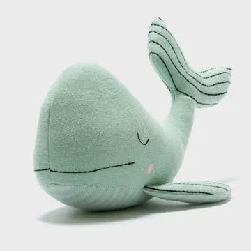 Sea Green Whale Plush Toy Closed Eye