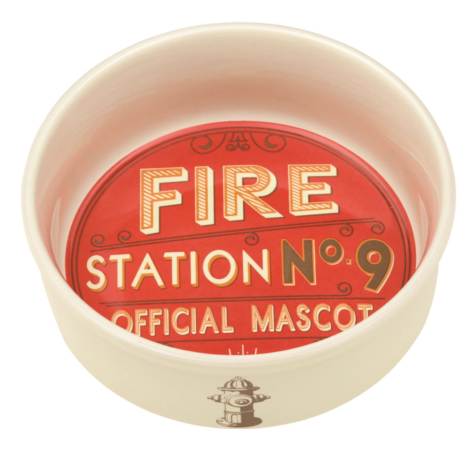 Ceramic Dog Bowl Fire Station