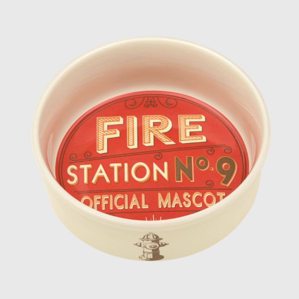 Ceramic Dog Bowl Fire Station