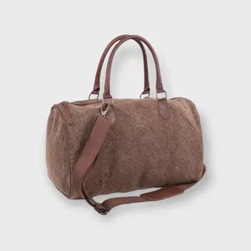 Linen Travel Bag w/ Leather Handles