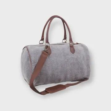 Linen Travel Bag w/ Leather Handles