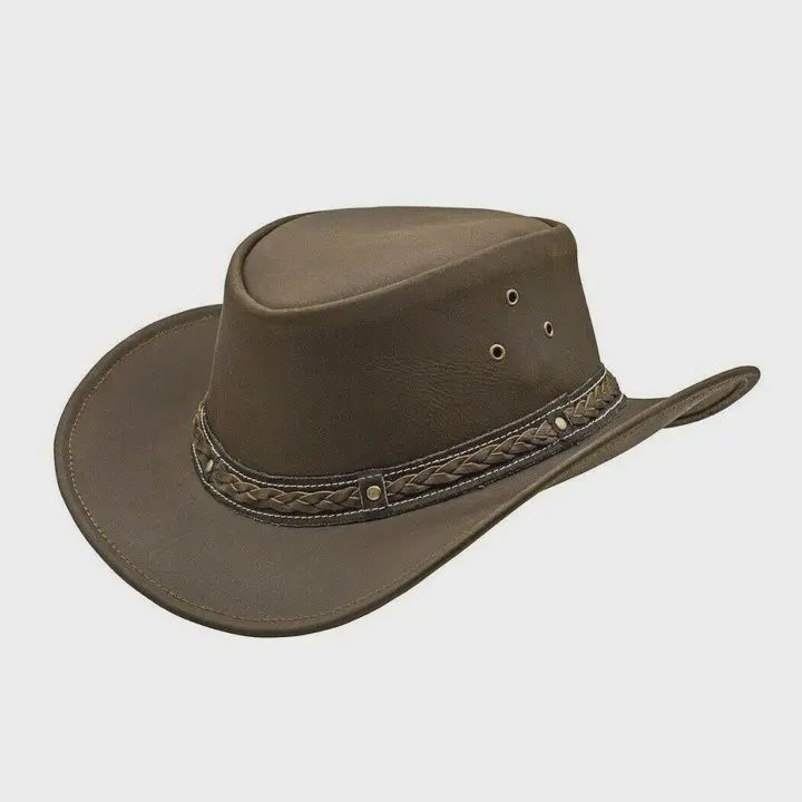 Hadzam Water Resistant Western Leather Outback Cowboy Hat