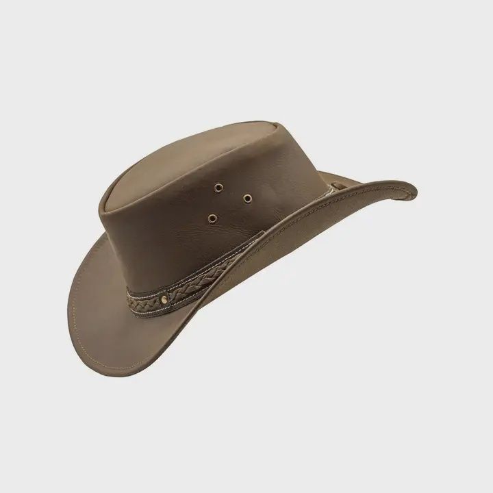 Hadzam Water Resistant Western Leather Outback Cowboy Hat