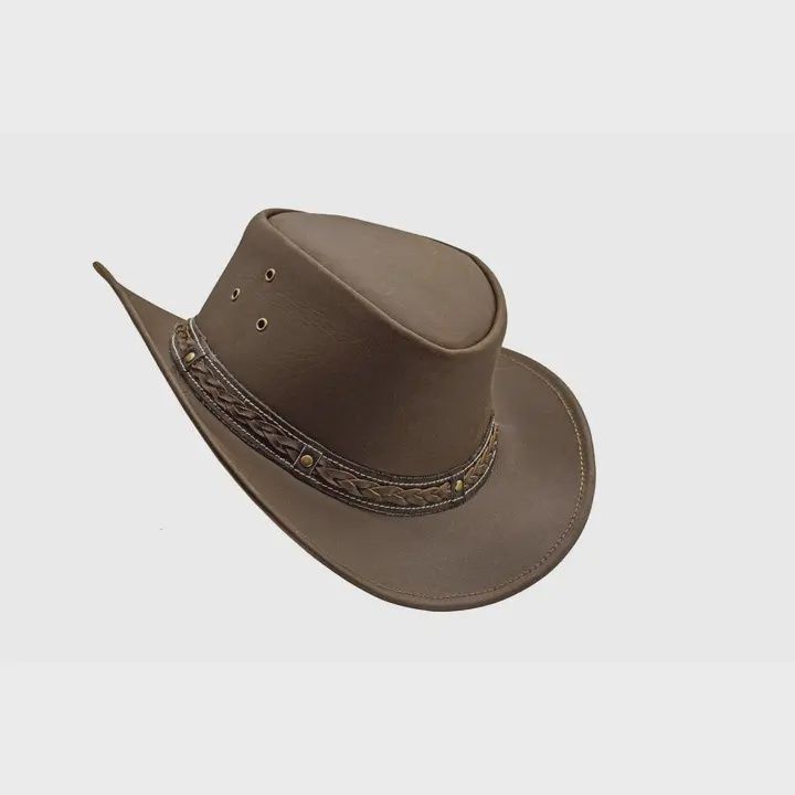 Hadzam Water Resistant Western Leather Outback Cowboy Hat