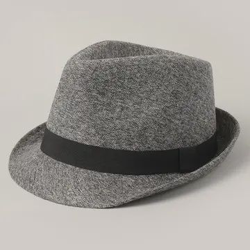 Mens Twill Herringbone Pattern Short Fedora