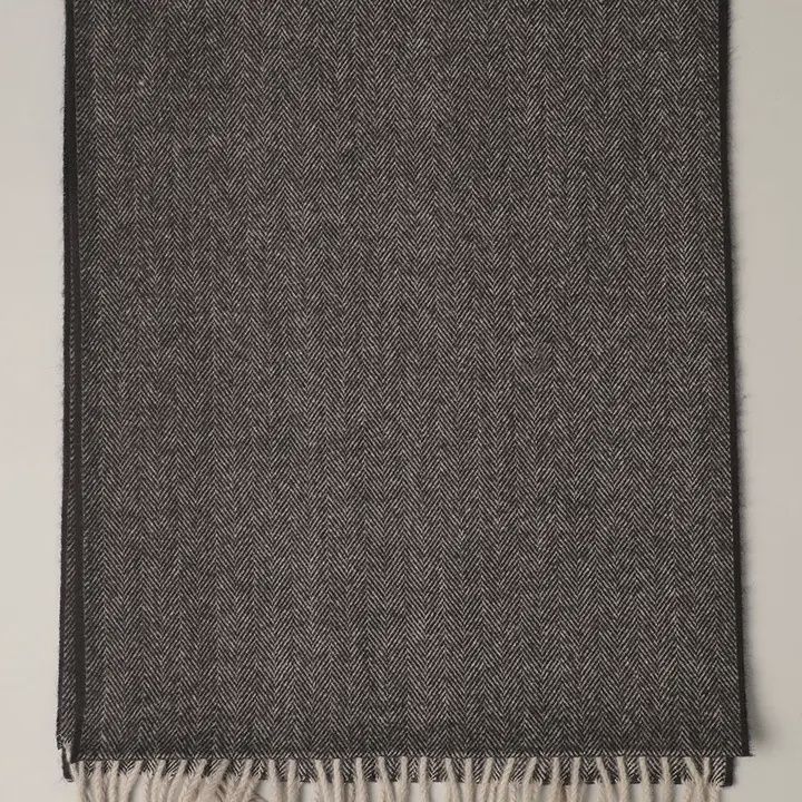 Herringbone Cashmere Feel Muffler Scarf