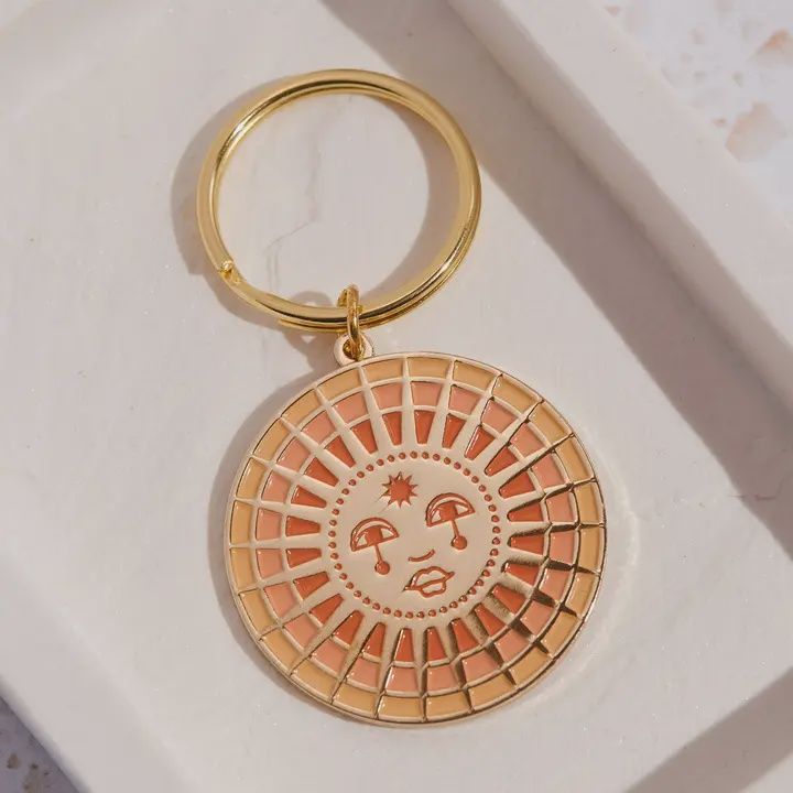 Sun Enamel Keychain