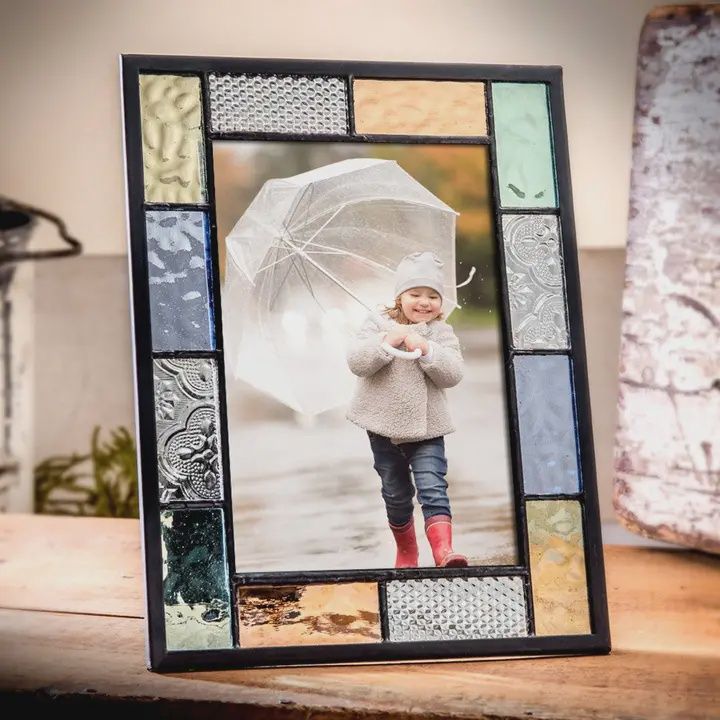 Colorful Stained Glass Picture Frame 4x6