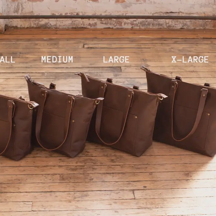 Crossbody Leather Tote Bag Large Saddle Brown