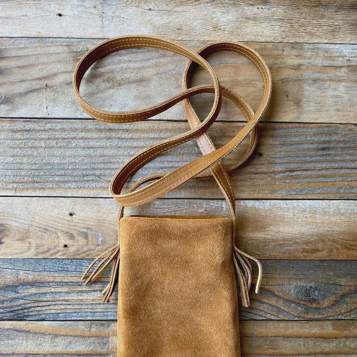 Belles Brown Suede Boho Cell Bag
