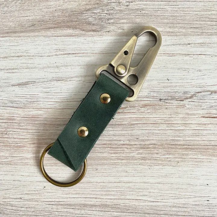 Carabiner Leather Keychain Clip Key Fob