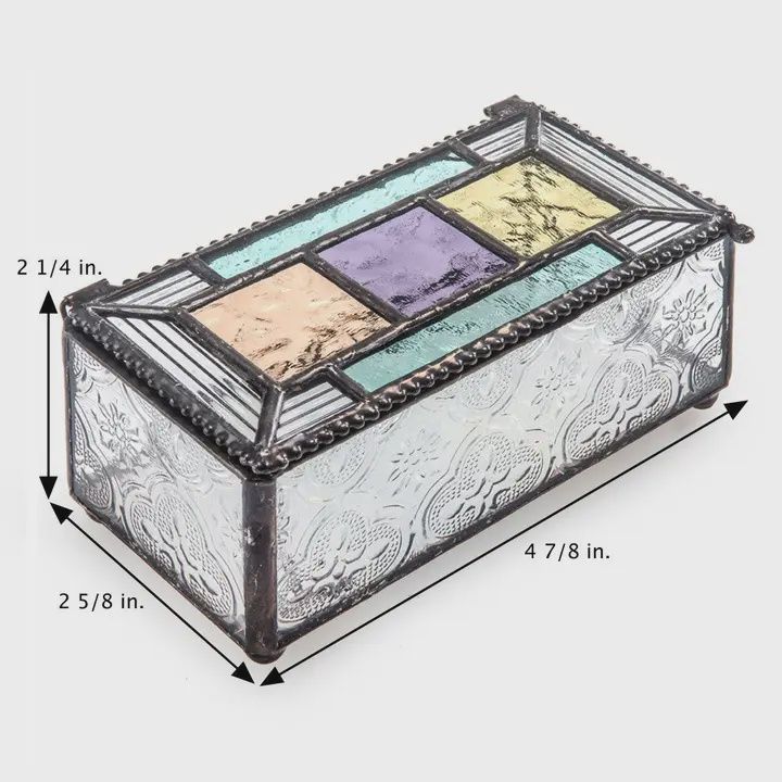 Colorful Stained Glass Decorative Jewelry Keepsake Box