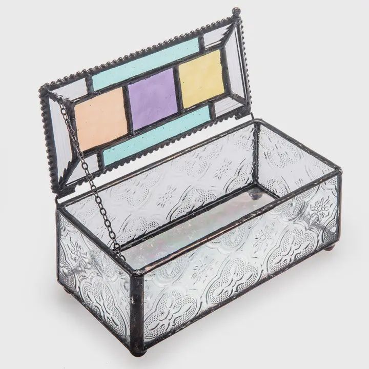 Colorful Stained Glass Decorative Jewelry Keepsake Box