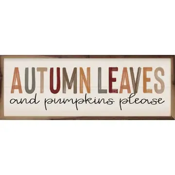 Autumn Leaves Colorful On White 24" by 8"