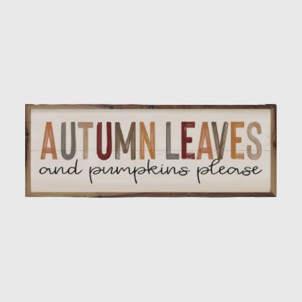 Autumn Leaves Colorful On White 24" by 8"