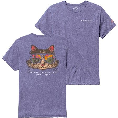 Meow T-Shirt, Color: Periwinkle, Size: Small