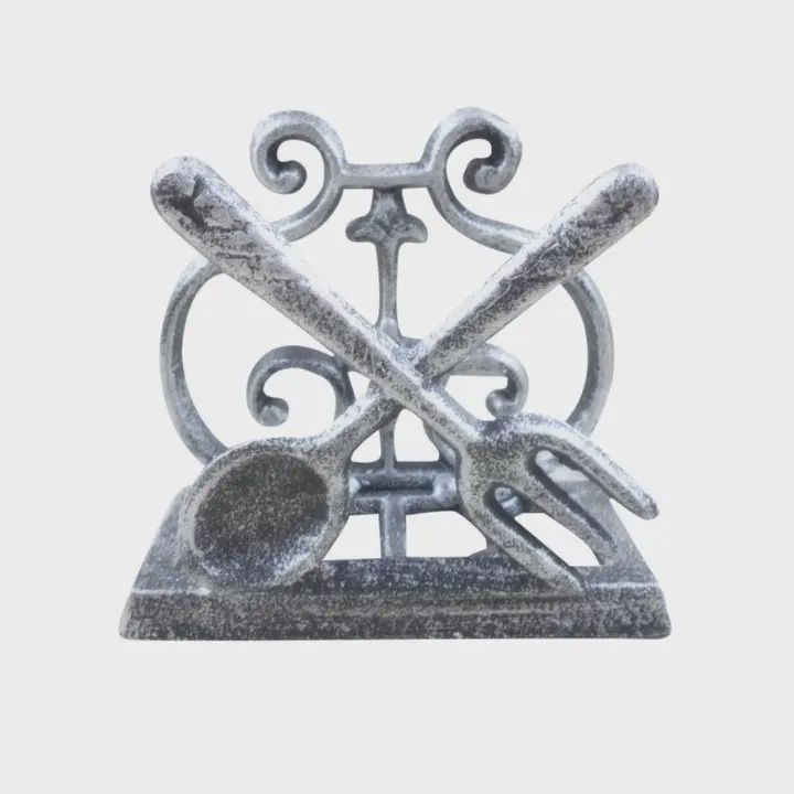 Cast Iron Fork + Spoon Napkin Holder