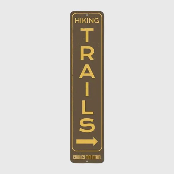Hiking Trails Vertical Sign 4x18