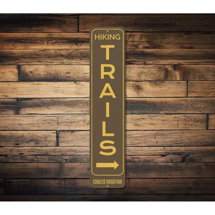 Hiking Trails Vertical Sign 4x18