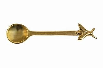 5" L Brass Spoon w/ Bee