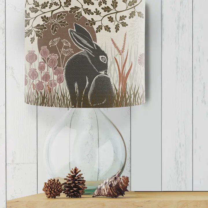 Country Lane Hare Rabbit Lampshade 16"x10"