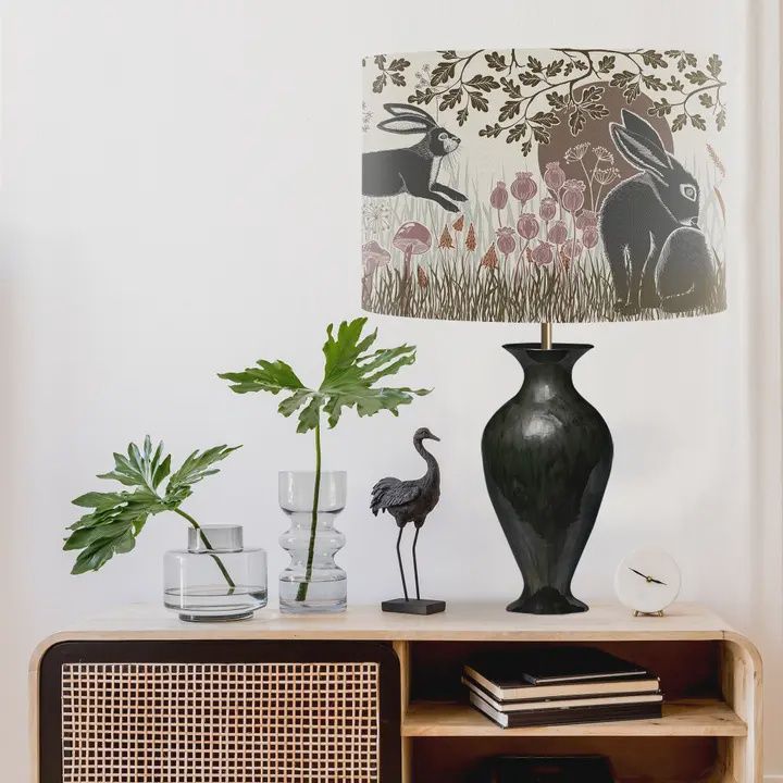 Country Lane Hare Rabbit Lampshade 16"x10"