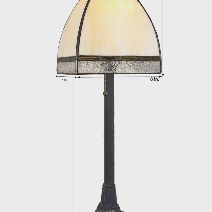 Ivory Opalescent Stained Glass Lamp