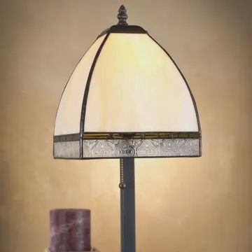 Ivory Opalescent Stained Glass Lamp