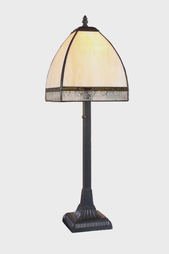 Ivory Opalescent Stained Glass Lamp
