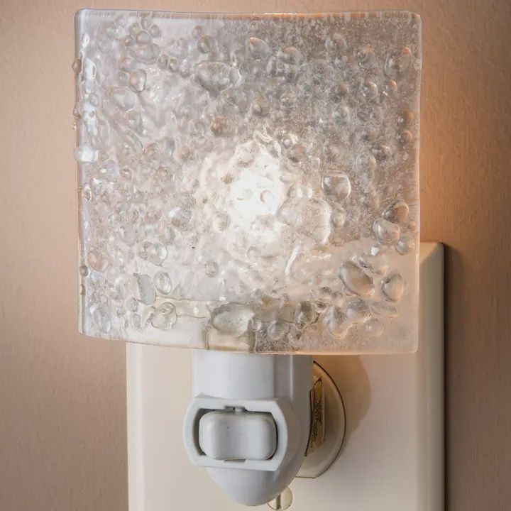 Clear Crystal Chips Fused Glass Night Light