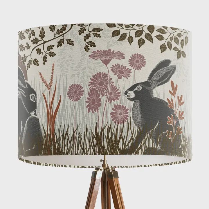Country Lane Hare Rabbit Lampshade 12x8"