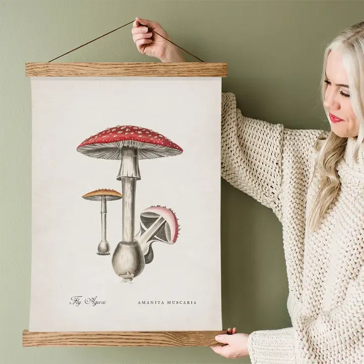 Cute Mushroom Wall Art 12x18"