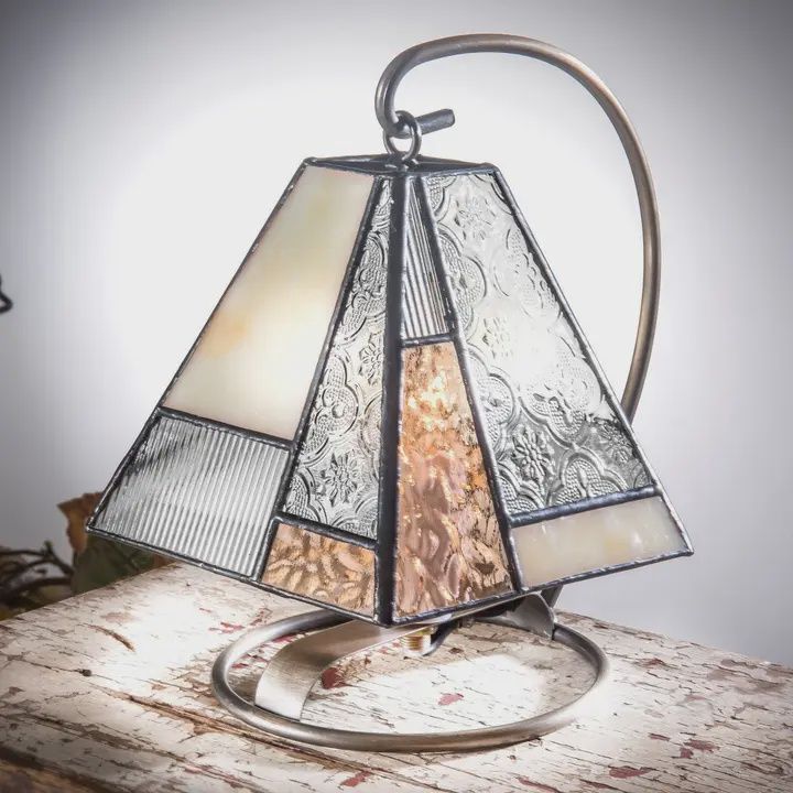 Peach Stained Glass Accent/Desk Lamp