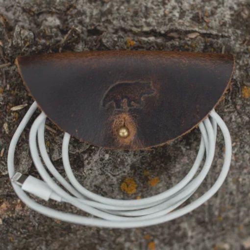 Leather Cord Wrap - Dark Walnut