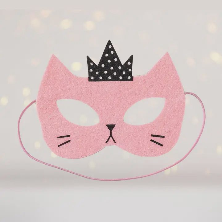 Pink Princess Kitty Cat Felt Face Mask