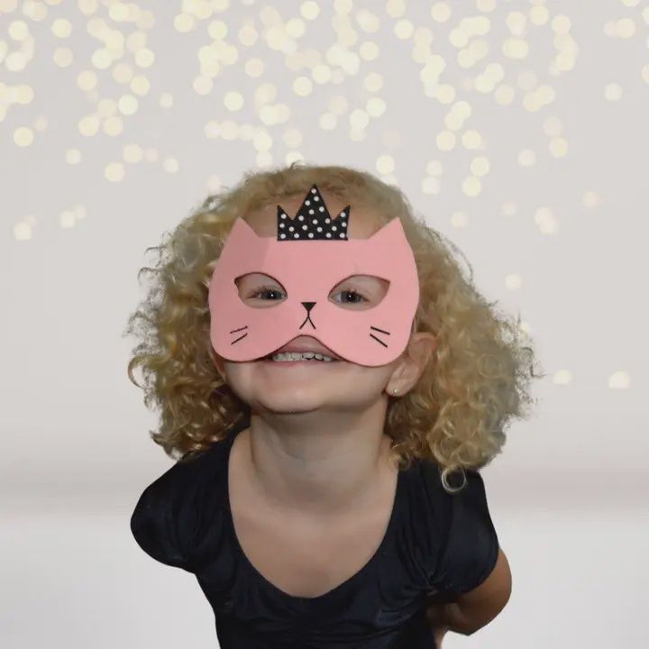 Pink Princess Kitty Cat Felt Face Mask