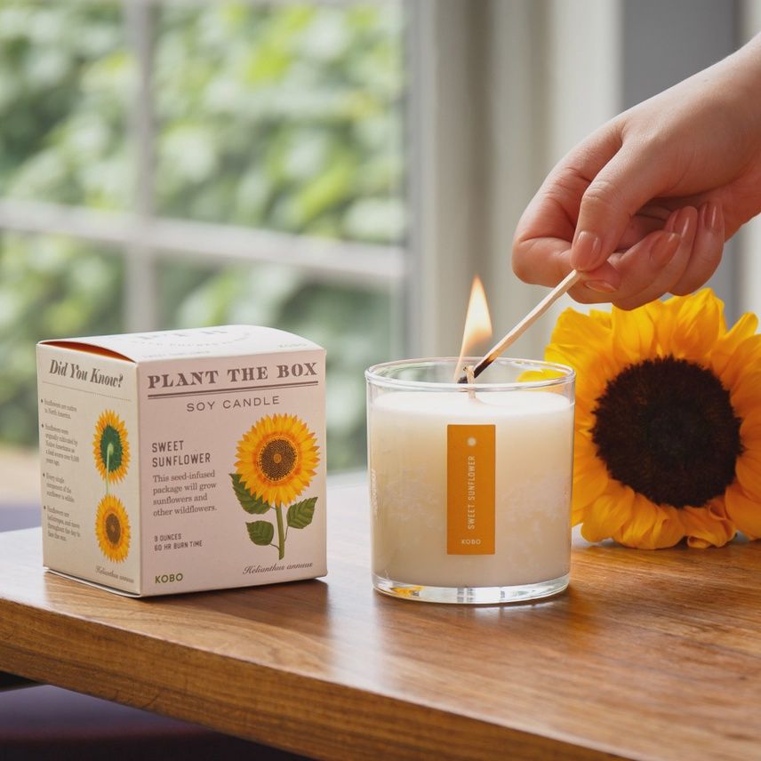 Sweet Sunflower Plant The Box Candle 9oz