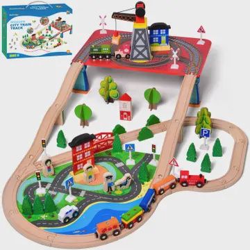 Imaginative Wooden Train Set 88 Piece