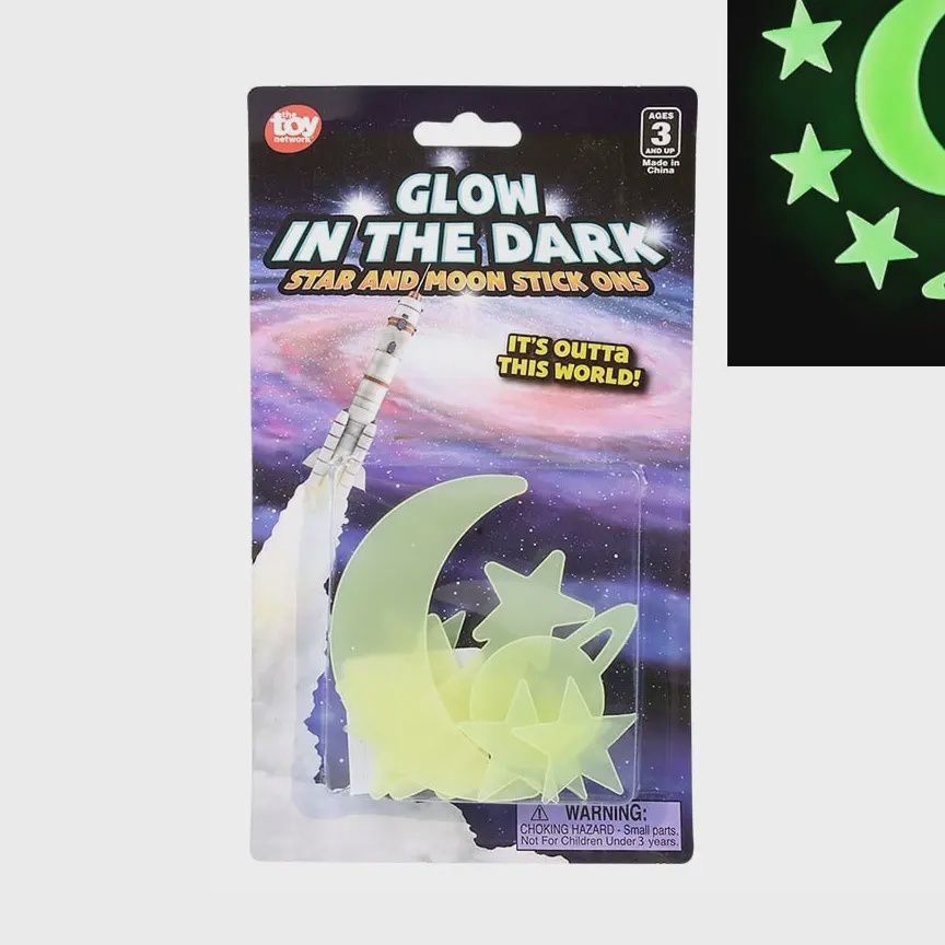 Glow in the Dark Star and Moon Stick Ons