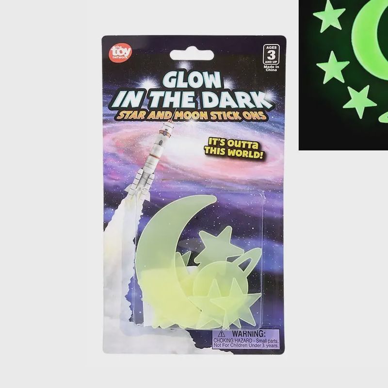 Glow in the Dark Star and Moon Stick Ons