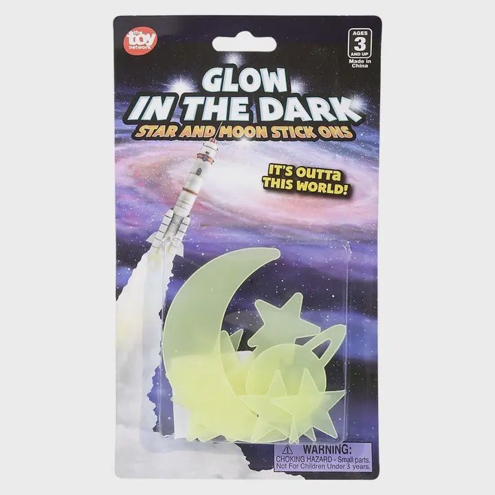 Glow in the Dark Star and Moon Stick Ons