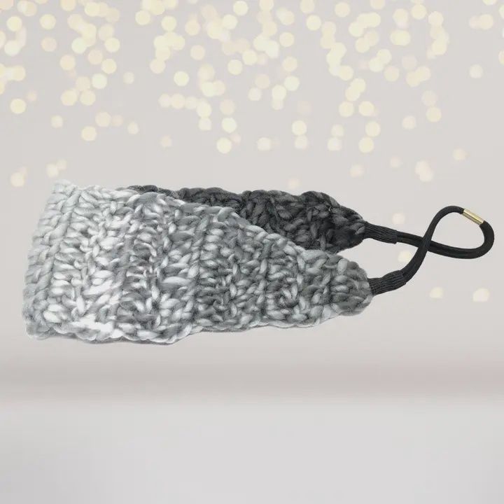 Girls Sweater Headband Black/Grey
