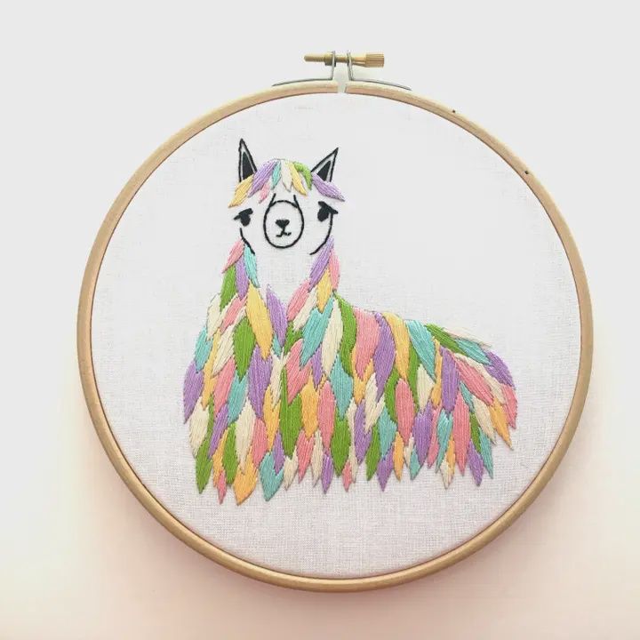 Llama Embroidery Kit