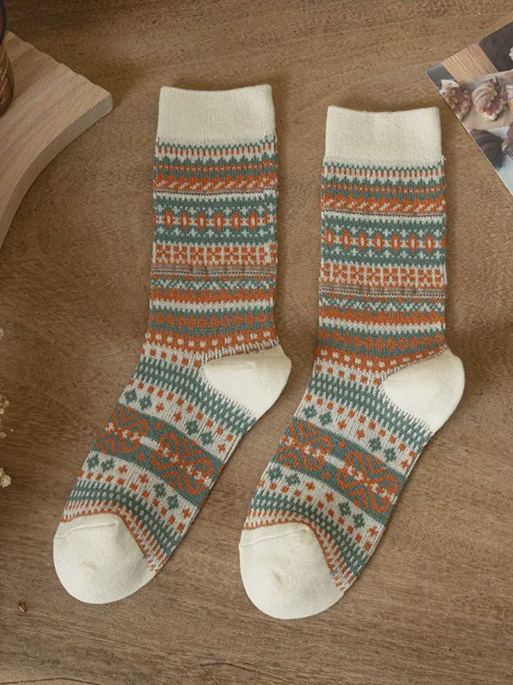 Rufia Geometric Pattern Autumn/Winter Socks