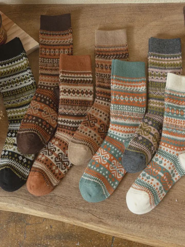 Rufia Geometric Pattern Autumn/Winter Socks