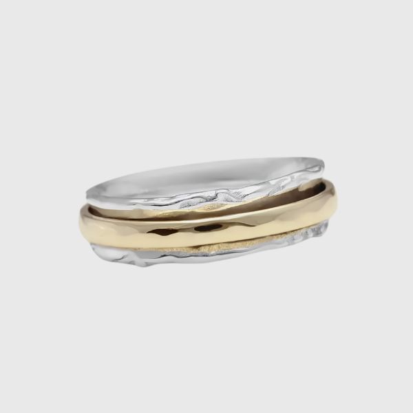 Sterling Silver Ring Revolve Brass Band
