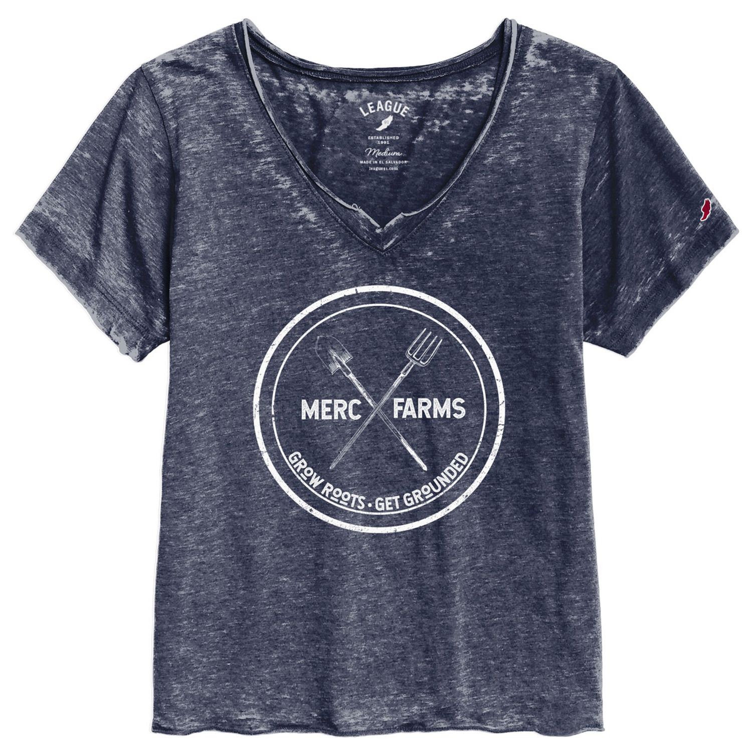 Merc Farms V-Neck T-shirts, Color: Navy, Size: Small