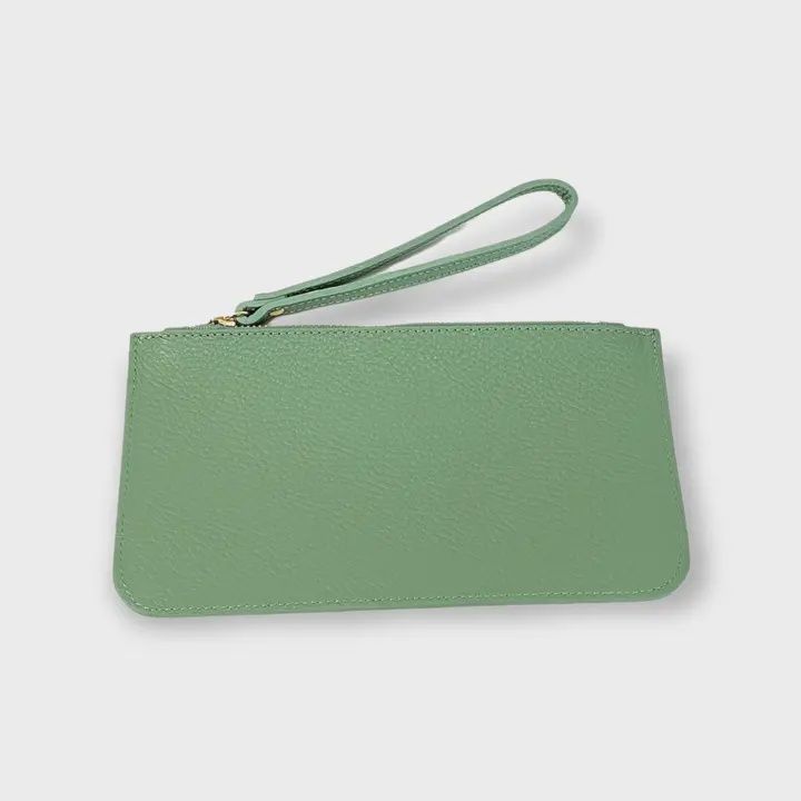 Genuine Leather Envelope Wallet Wristlet