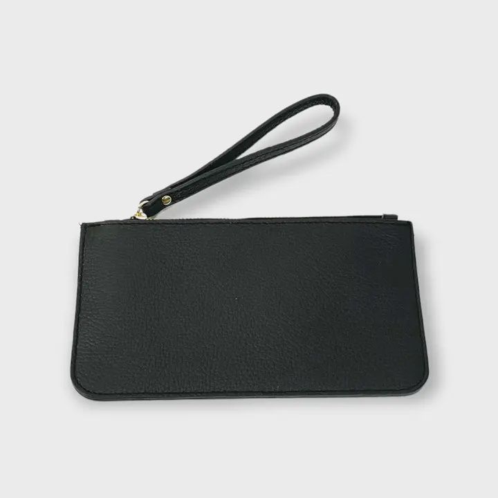 Genuine Leather Envelope Wallet Wristlet