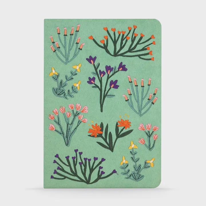 Petite Blooms Vegan  Embroidered Journal
